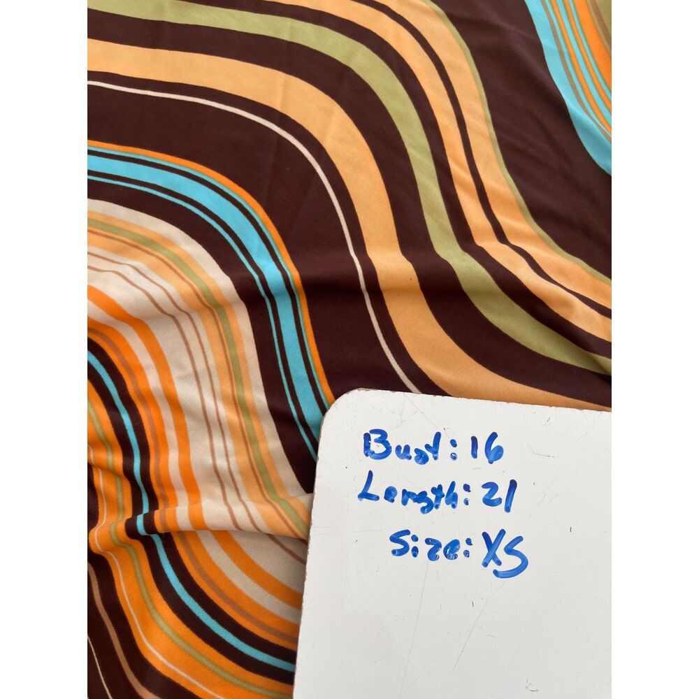 VTG 579 blouse Y2K USA made top stripes britney retro grunge casual women XS - Picture 6 of 6